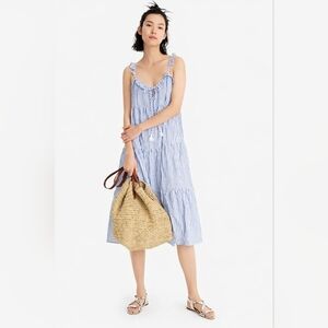 J. Crew Blue and White Striped Dress XS NWT